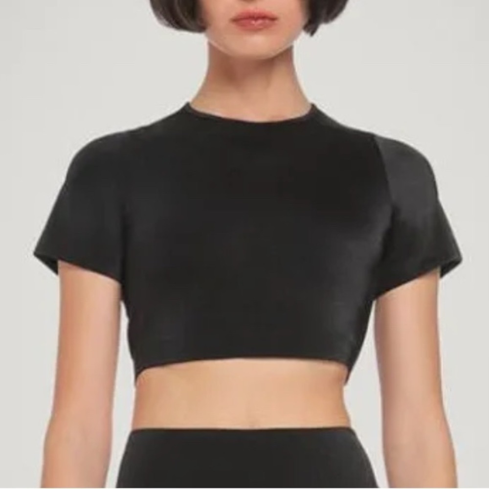 Wolford The Workout Black‎ Crop Top Small Short Sleeve